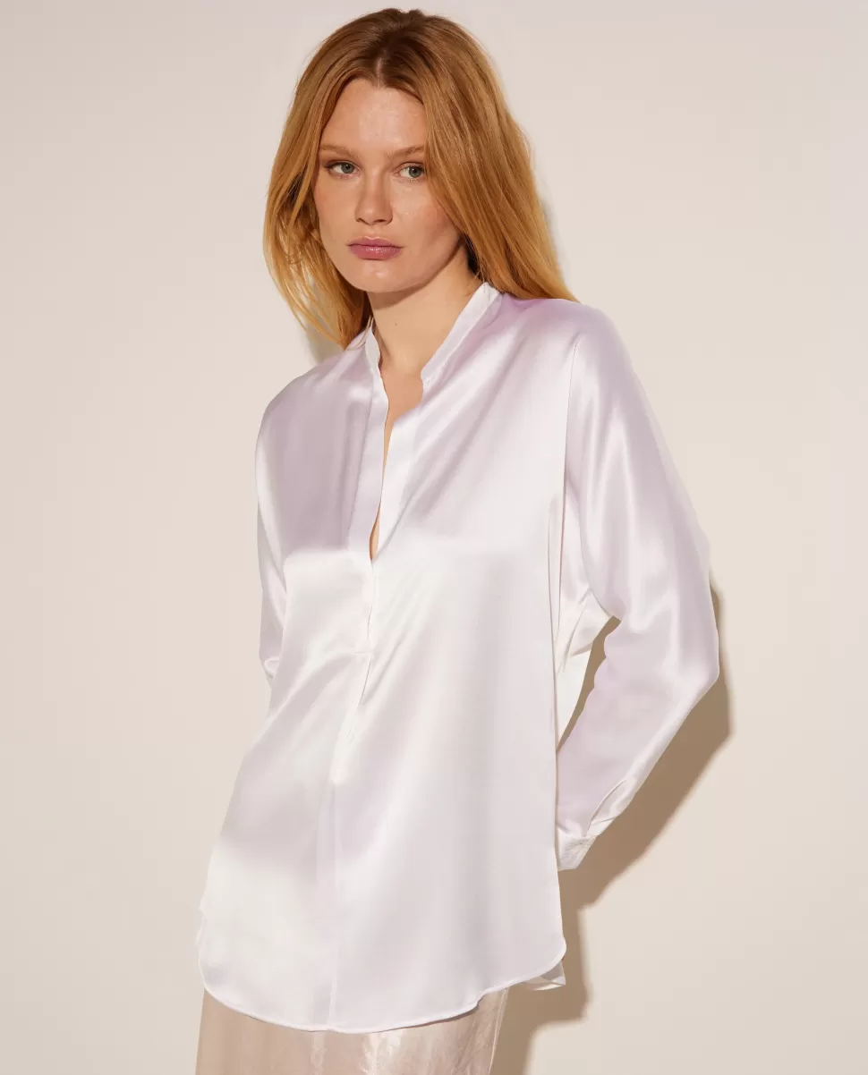 Band Collar Blouse In Silk<Vince Cheap