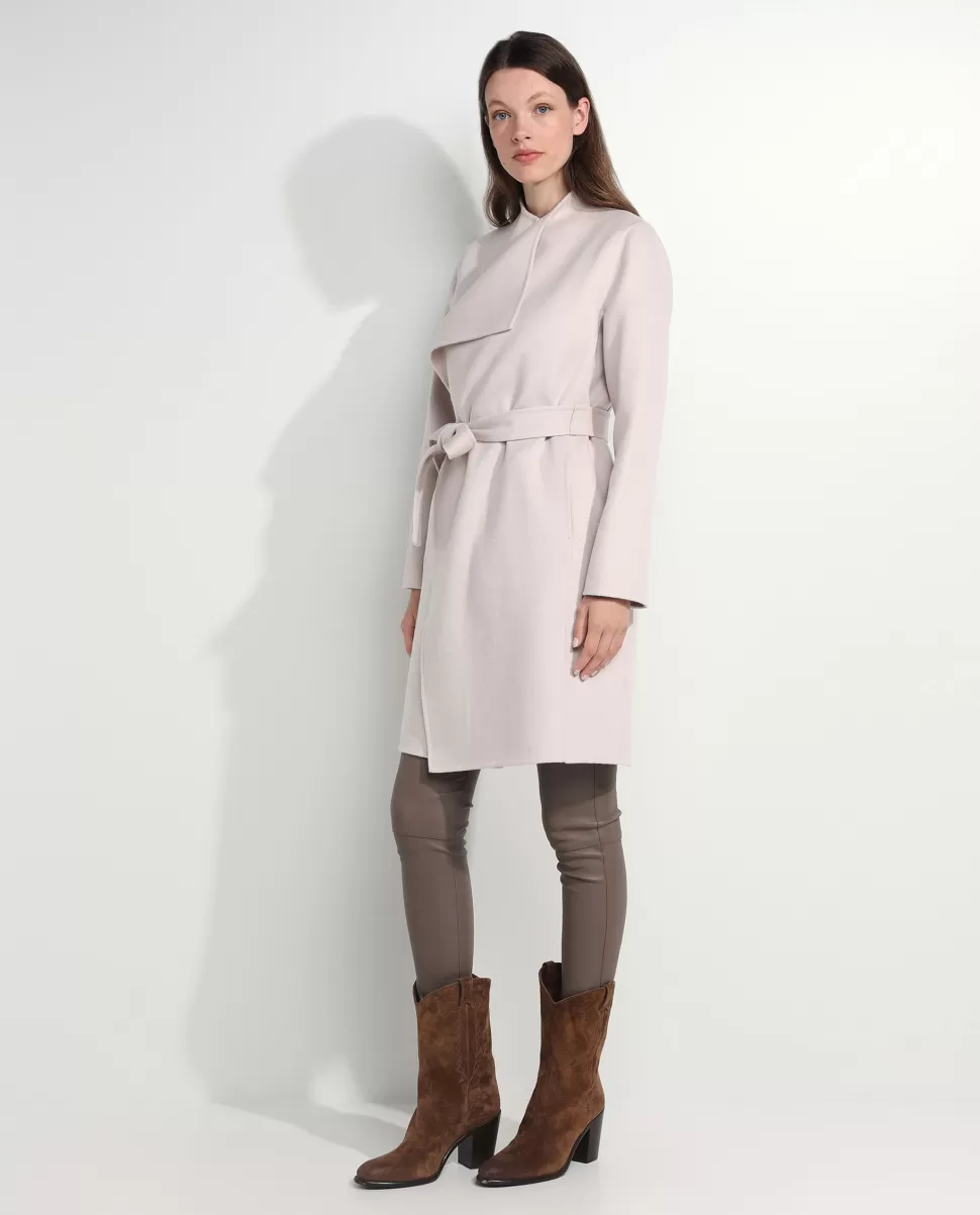 Cashmere Coat With Belt<* Fashion