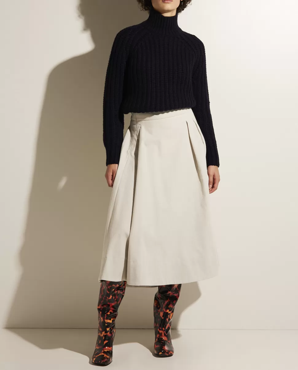 Cotton Midi Skirt<* Fashion