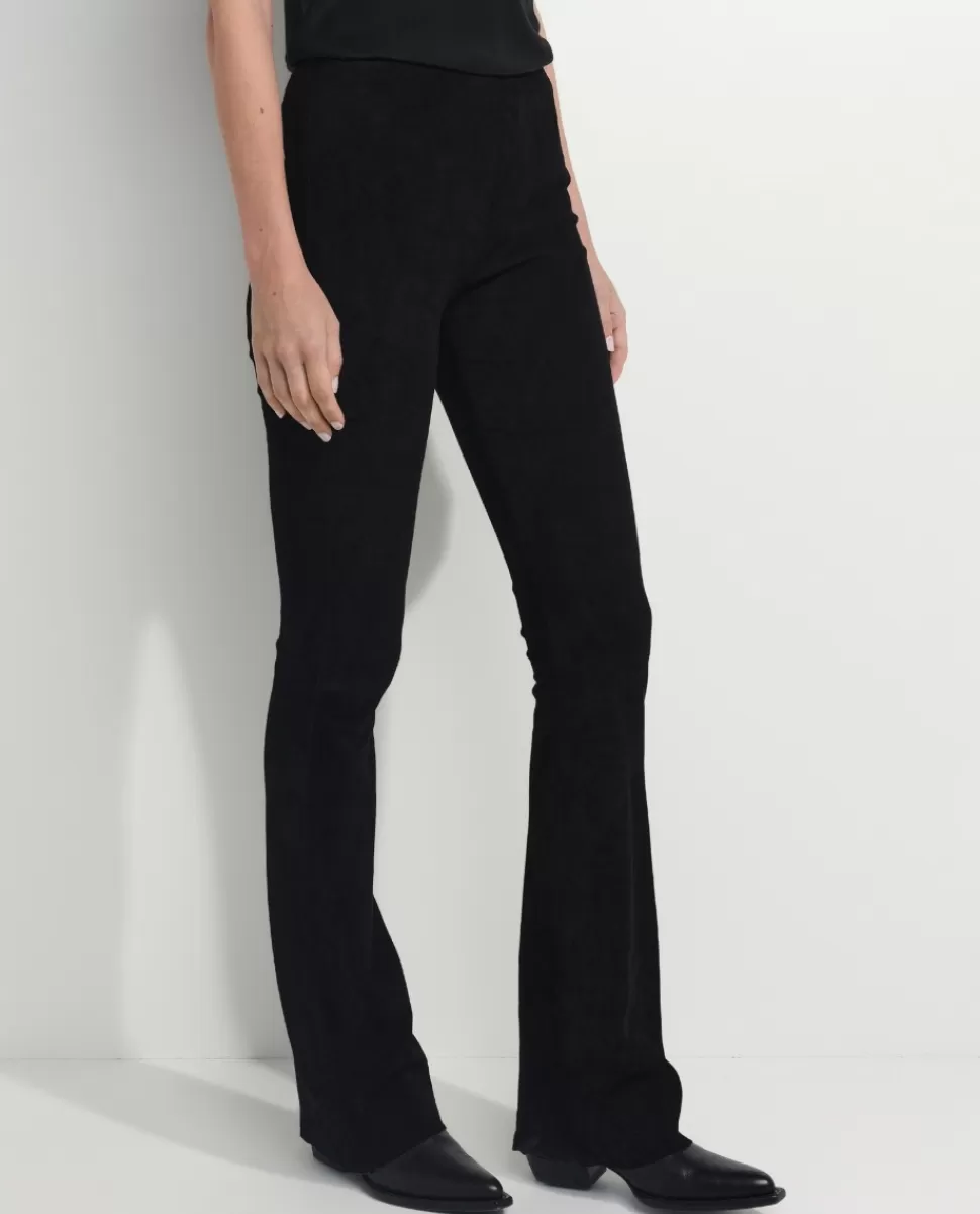 Flared Pants In Stretch Suede<* Fashion