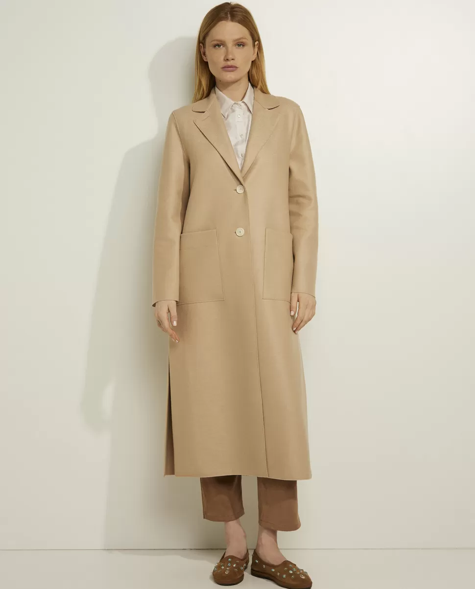 Long Coat In Pressed Wool<Harris Wharf London Outlet