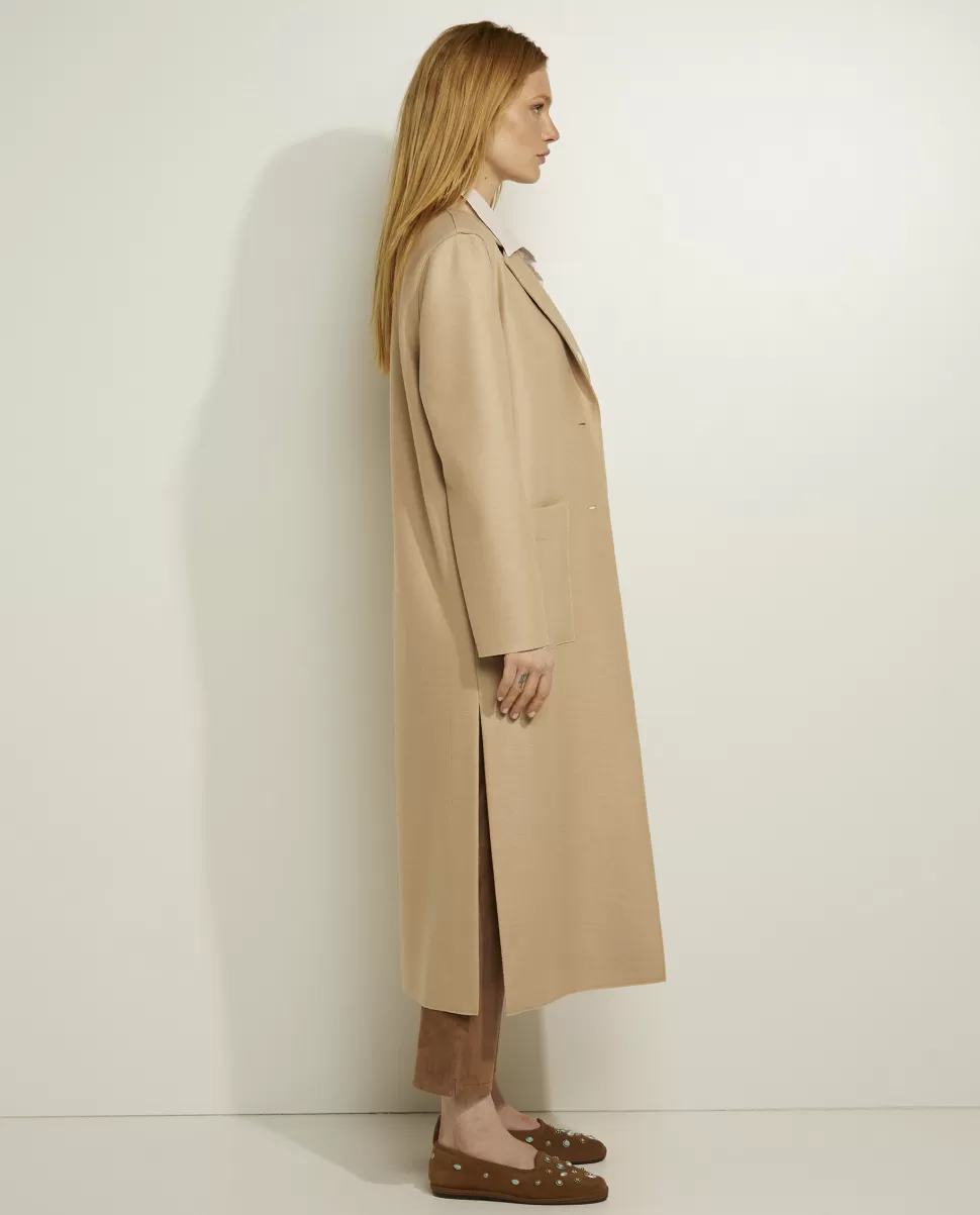 Long Coat In Pressed Wool<Harris Wharf London Outlet