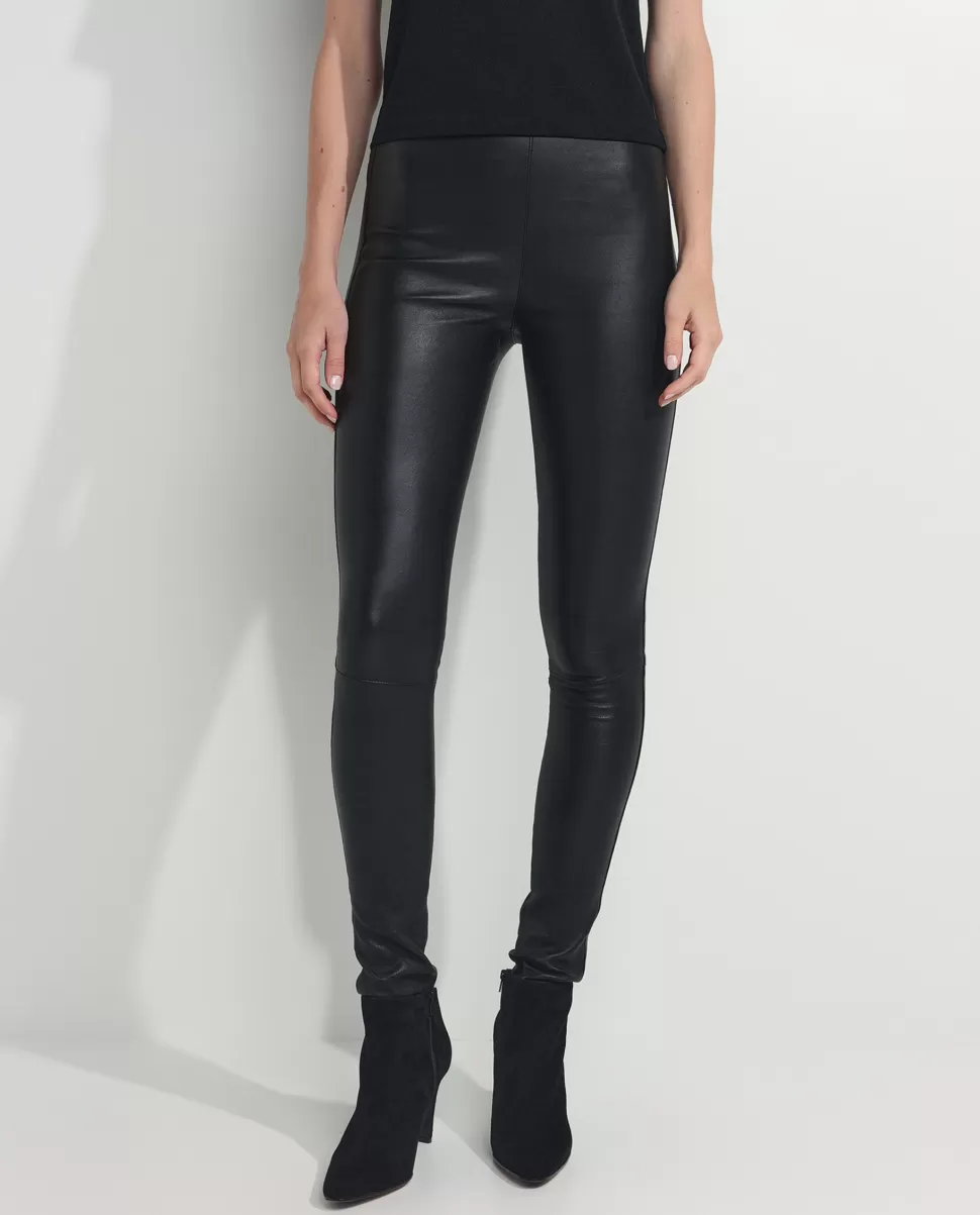 Mid-Rise Stretch Leather Legging<* Flash Sale