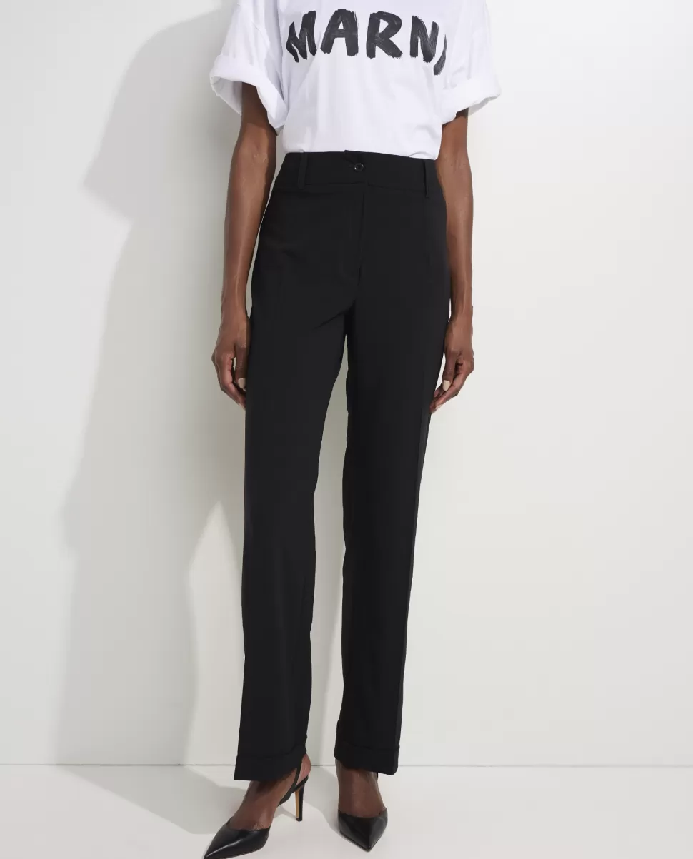 Wool Wide Leg Trousers<* Cheap